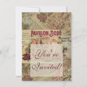 Monaco Extravagante Vintage Riviera Frankreich Einladung