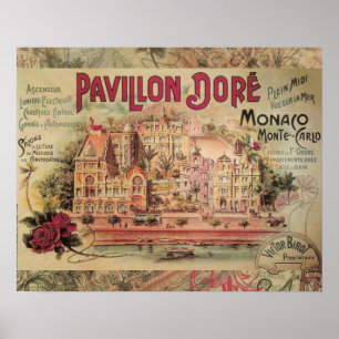Monaco Extravagante Vintage Riviera Frankreich Poster