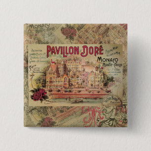 Monaco Fancy Vintage Französische Riviera Frankrei Button