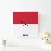 Monaco Flag Dazzling Patriotic Quadratische Wanduhr (Zuhause)