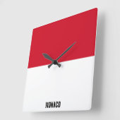 Monaco Flag Dazzling Patriotic Quadratische Wanduhr (Winkel)