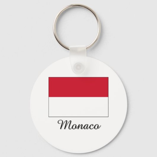 Monaco Flag Design Schlüsselanhänger (Vorderseite)