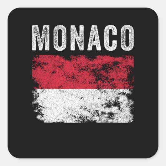 Monaco Flag erschüttert - Monacan-Flagge Quadratischer Aufkleber (Vorderseite)