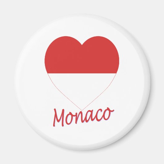Monaco Flag Herz Magnet (Vorne)