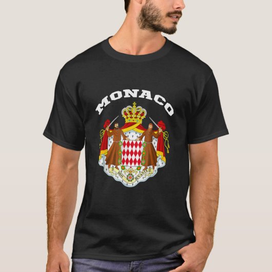 Monaco Flag Souvenir Monte Carlo T-Shirt (Vorderseite)