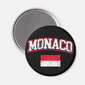 Monaco Flag Vintag Magnet (Vorderseite/Rückseite)