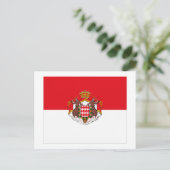 Monaco Flag w COA Postkarte (Stehend Vorderseite)
