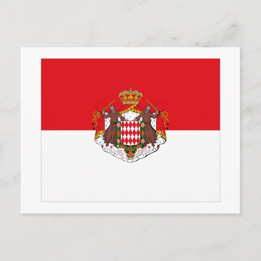 Monaco Flag w COA Postkarte (Vorderseite)