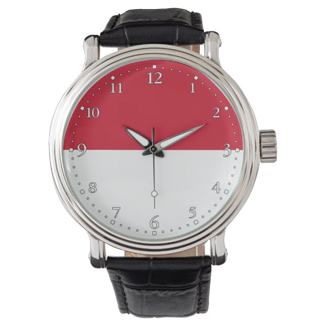 Monaco-Flagge Armbanduhr (Vorderseite)