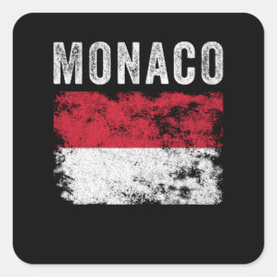 Monaco-Flagge bedruckt - Monacan-Flagge Quadratischer Aufkleber