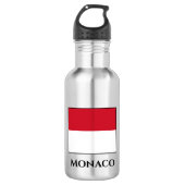 Monaco-Flagge Edelstahlflasche (Vorderseite)