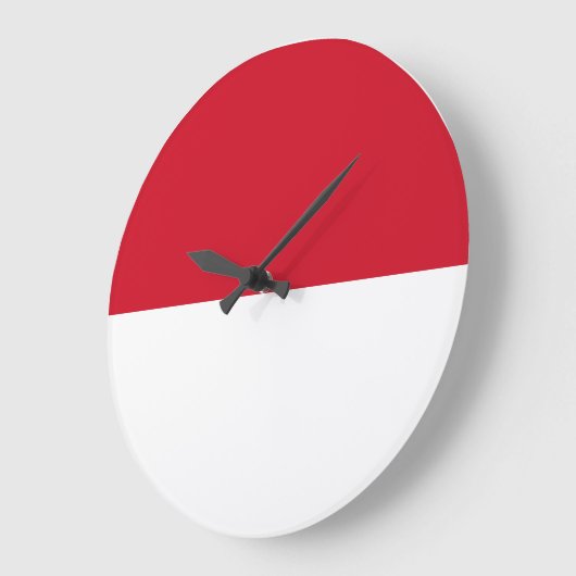 Monaco-Flagge Große Wanduhr (Winkel)