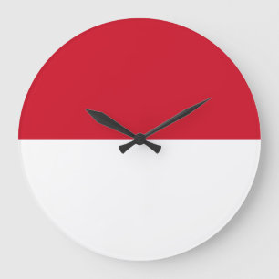 Monaco-Flagge Große Wanduhr