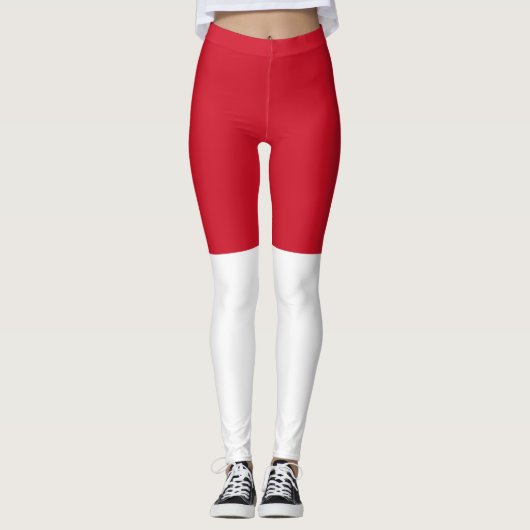 Monaco-Flagge Leggings (Vorderseite)