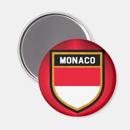 Monaco-Flagge Magnet (Vorderseite/Rückseite)