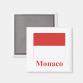 Monaco-Flagge mit Name Magnet (Vorderseite/Rückseite)