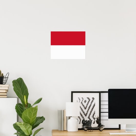 Monaco-Flagge Poster (Heimbüro)
