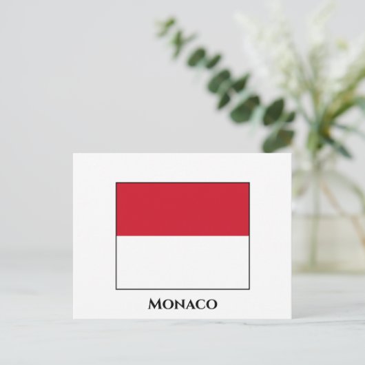 Monaco-Flagge Postkarte (Stehend Vorderseite)