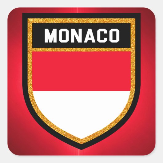 Monaco-Flagge Quadratischer Aufkleber (Vorderseite)