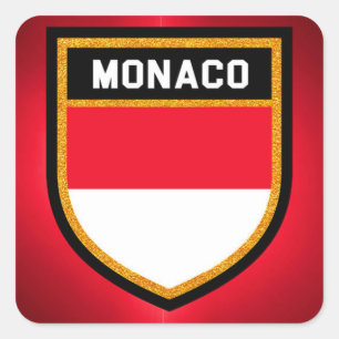 Monaco-Flagge Quadratischer Aufkleber