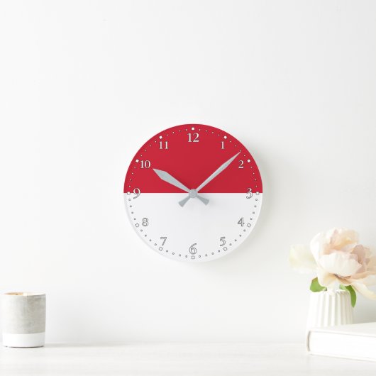 Monaco-Flagge Runde Wanduhr (Zuhause)