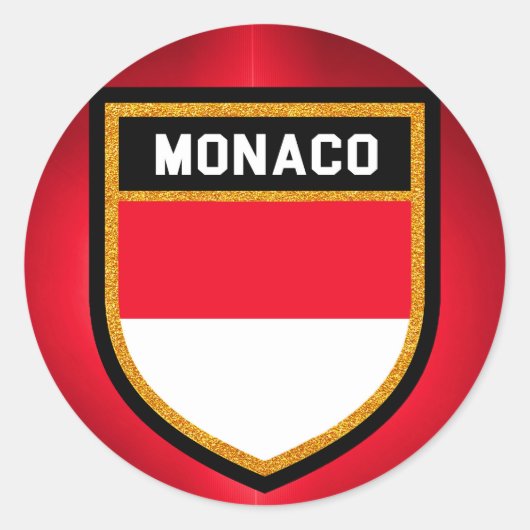 Monaco-Flagge Runder Aufkleber (Vorderseite)