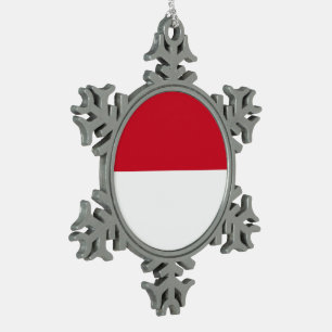 Monaco-Flagge Schneeflocken Zinn-Ornament