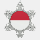 Monaco-Flagge Schneeflocken Zinn-Ornament (Vorderseite)