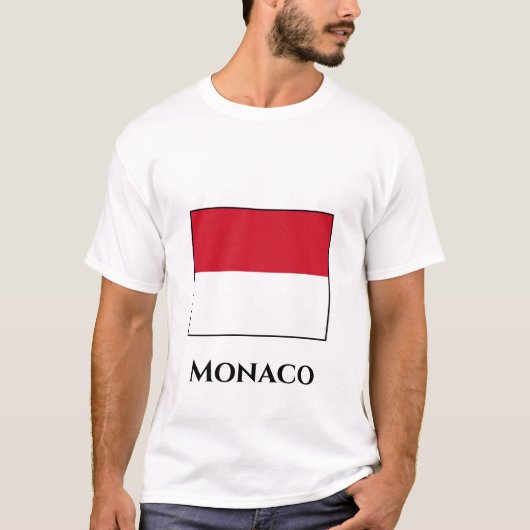 Monaco-Flagge T-Shirt (Vorderseite)