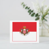 Monaco Flagge w COA (light) Postkarte (Stehend Vorderseite)