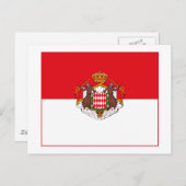 Monaco Flagge w COA (light) Postkarte (Vorne/Hinten)