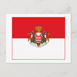 Monaco Flagge w COA (light) Postkarte