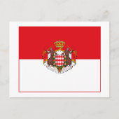 Monaco Flagge w COA (light) Postkarte (Vorderseite)