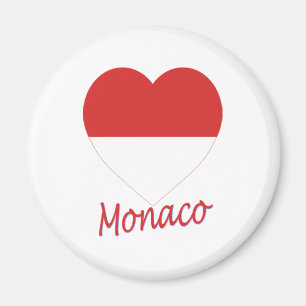 Monaco-Flaggen-Herz Magnet