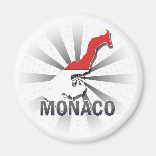 Monaco-Flaggen-Karte 2,0 Magnet
