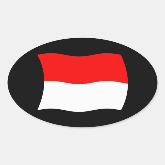 Monaco-Flaggenaufkleber Ovaler Aufkleber (Vorderseite)