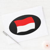 Monaco-Flaggenaufkleber Ovaler Aufkleber (Umschlag)