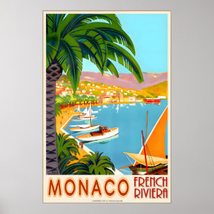 Monaco Französische Riviera Cote D'Azur Frankreich Poster