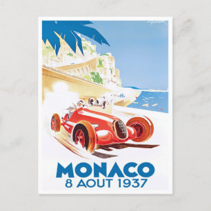 Monaco Grand Prix 1937 Vintage-Rennpostkarte Postkarte