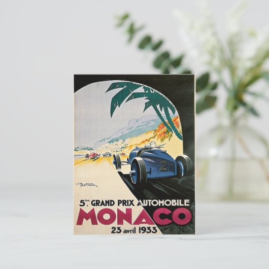 Monaco Grand Prix Automobile Postkarte (Stehend Vorderseite)