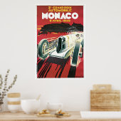 Monaco Grand Prix Automobile Vintag Poster (Küche)