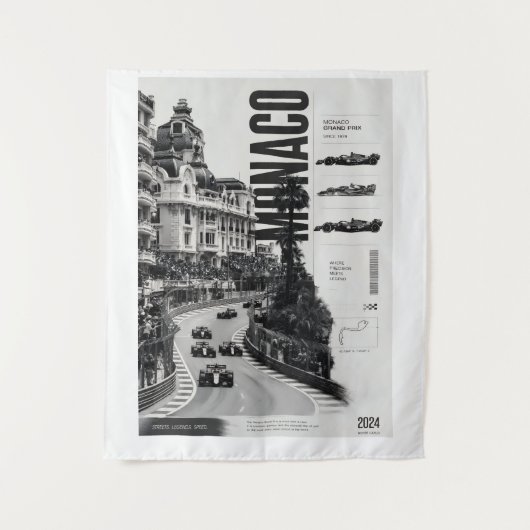 Monaco Grand Prix F1 Flagge Wandteppich (Vorderseite)
