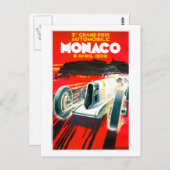 Monaco Grand Prix Race~ Vintage Automobile Ad Postkarte (Vorne/Hinten)