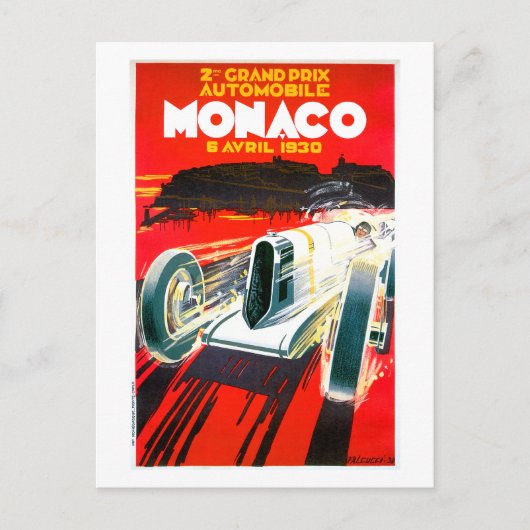 Monaco Grand Prix Race~ Vintage Automobile Ad Postkarte (Vorderseite)