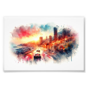 Monaco Grand Prix Sonnenuntergang, Fotodruck
