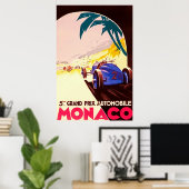 Monaco ~ Grand Prix ~Vintage Reise Leinwand Poster (Heimbüro)