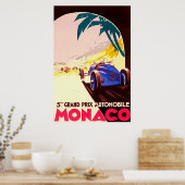 Monaco ~ Grand Prix ~Vintage Reise Leinwand Poster (Küche)