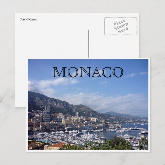 Monaco-Hafen Postkarte (Vorne/Hinten)