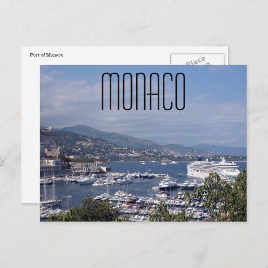 Monaco-Hafen Postkarte (Vorne/Hinten)