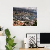 Monaco Hafen und Luxusyachten Französische Riviera Poster (Heimbüro)